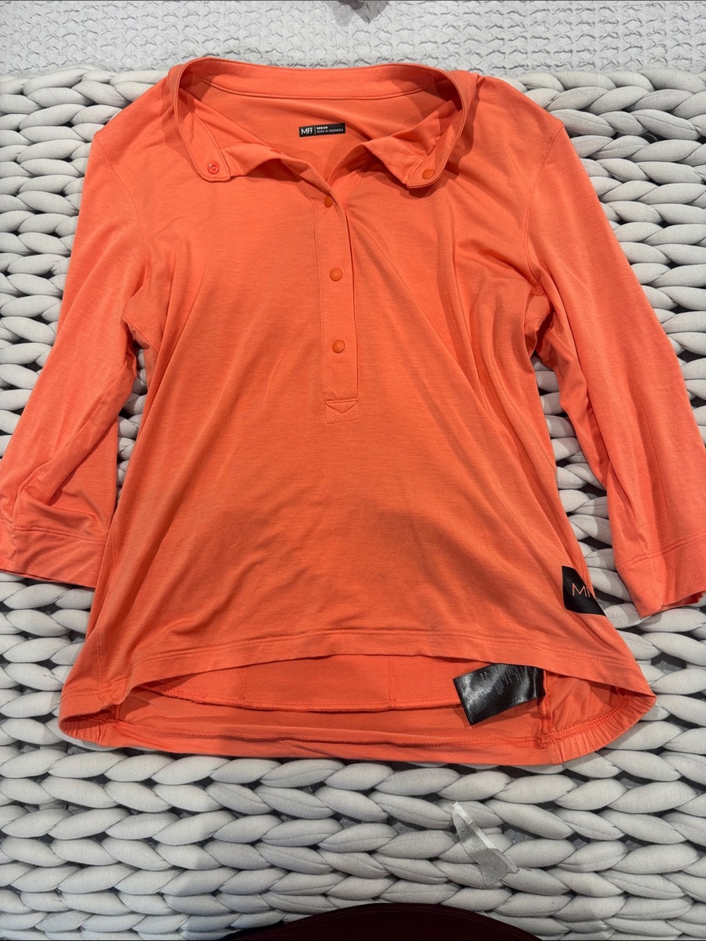 MPG Women's Coral 3/4 Sleeve Polo Top